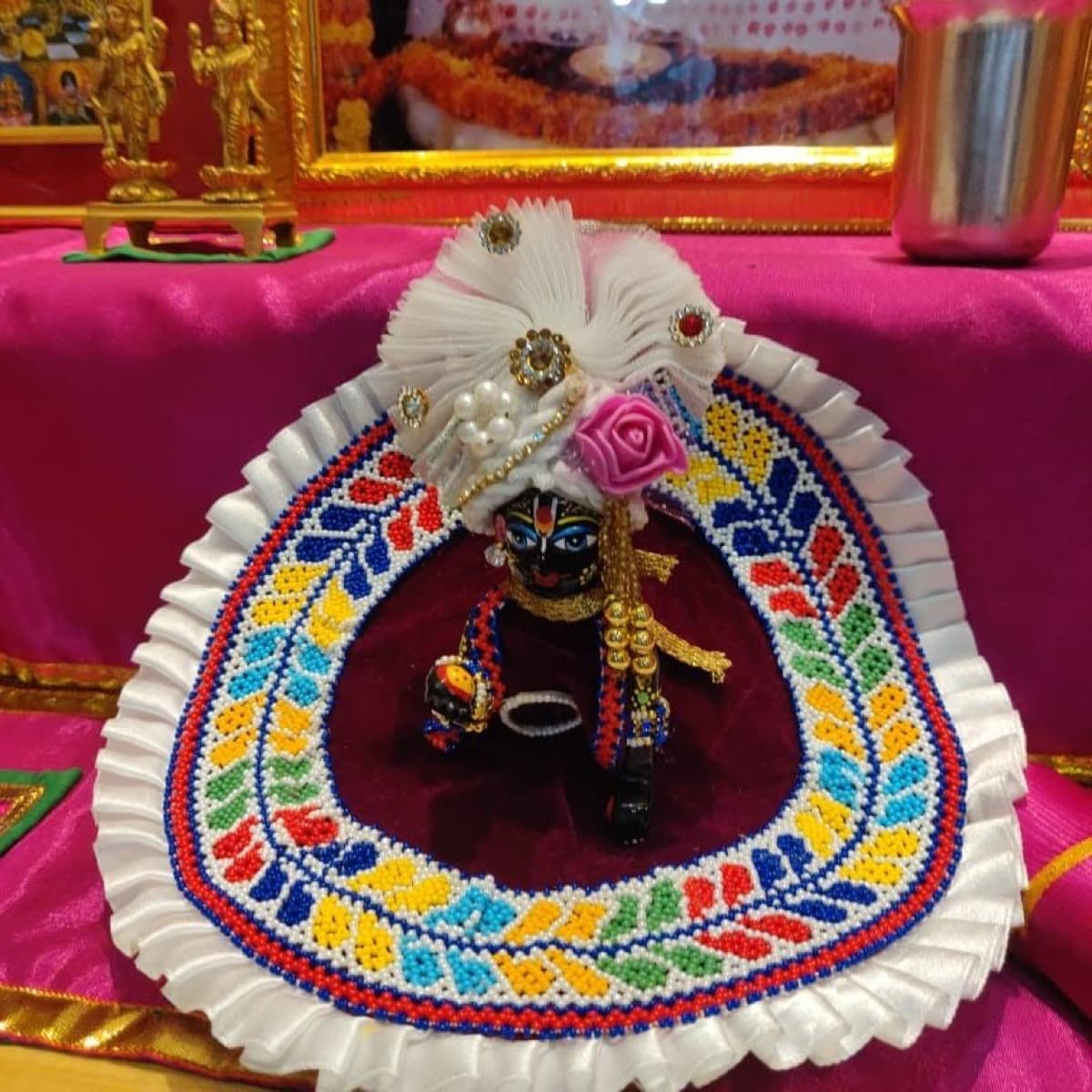 Beaded Laddu Gopal vagha in traditional Gujarati style