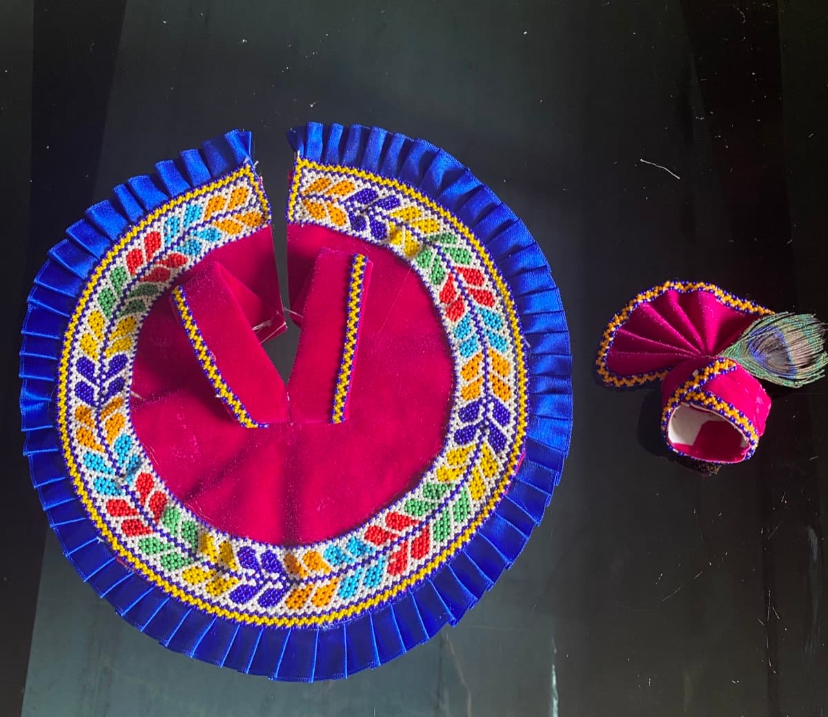 Beaded Laddu Gopal vagha in vibrant colours