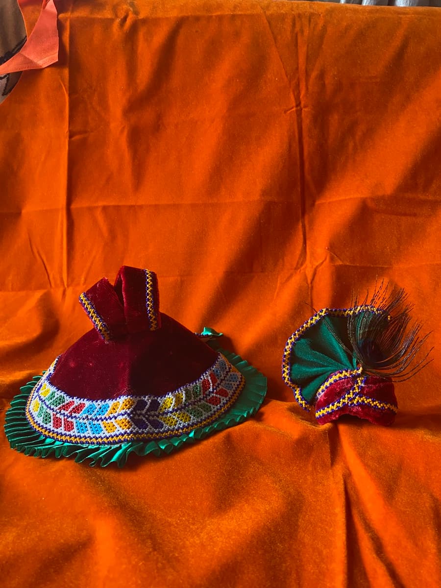 Beaded Laddu Gopal vagha with intricate patterns