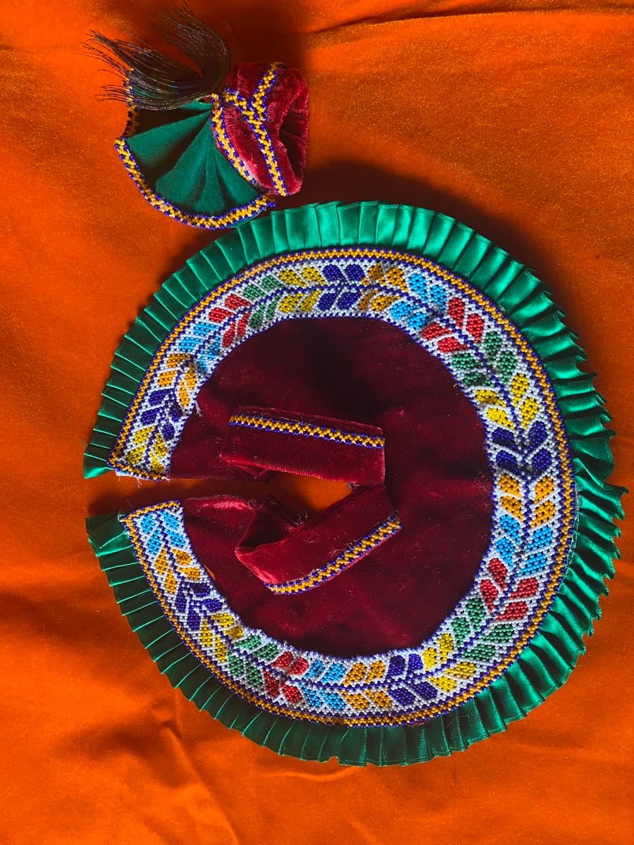 Beaded Laddu Gopal vagha in deep vibrant colours