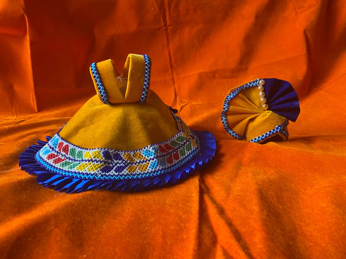 Beaded Laddu Gopal vagha with intricate beadwork
